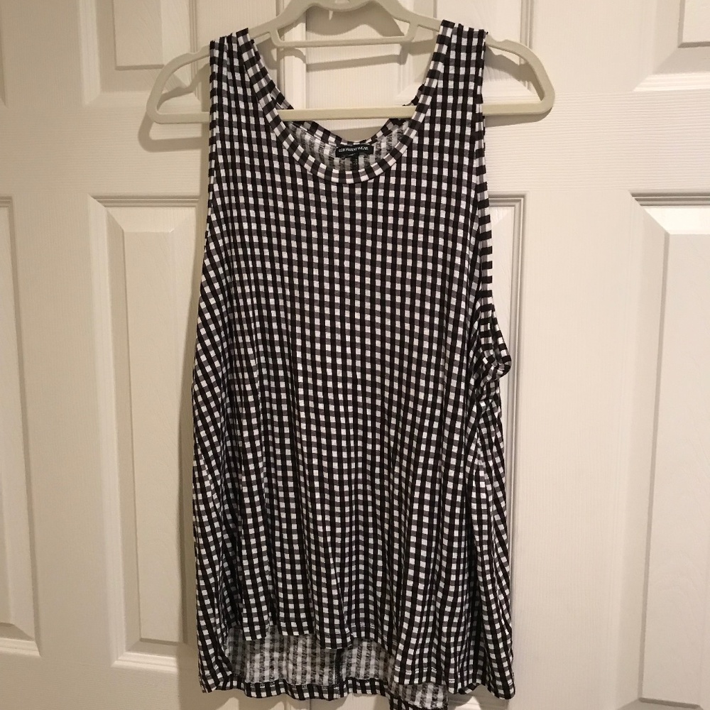 Black, white checkered tank top